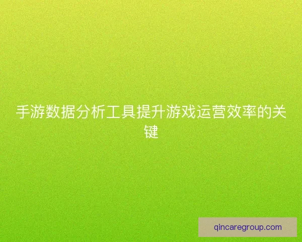 手游数据分析工具提升游戏运营效率的关键