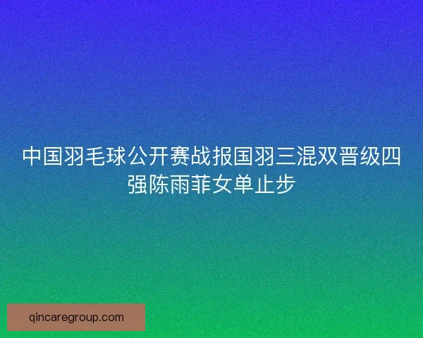中国羽毛球公开赛战报国羽三混双晋级四强陈雨菲女单止步